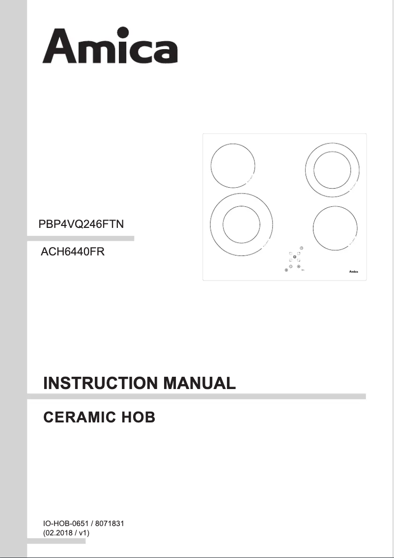 Page n°1 - Manuel utilisateur Amica ACH6440FR