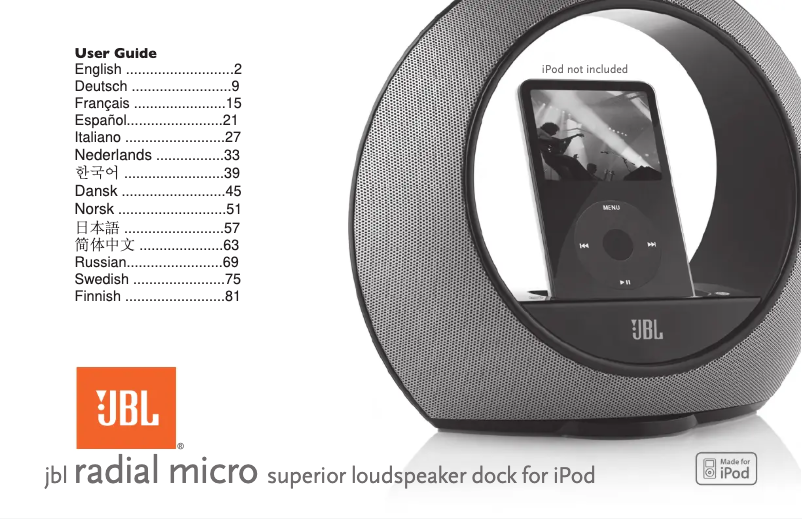 Page n°1 - Manuel utilisateur JBL Radial Micro