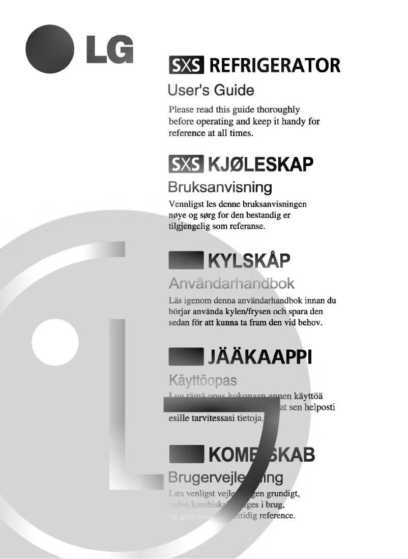 Page n°1 - Manuel utilisateur LG GR-P207NBB