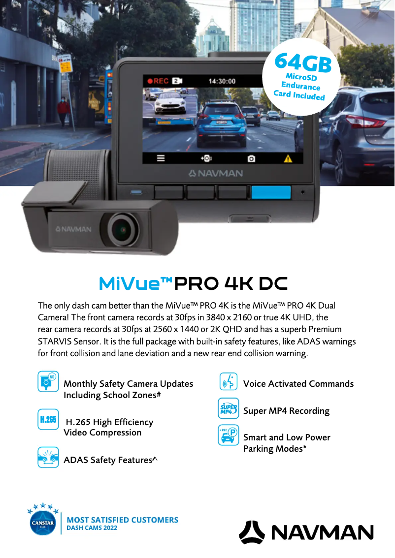 Page n°1 - Manuel utilisateur Navman MiVue Pro 4K DC