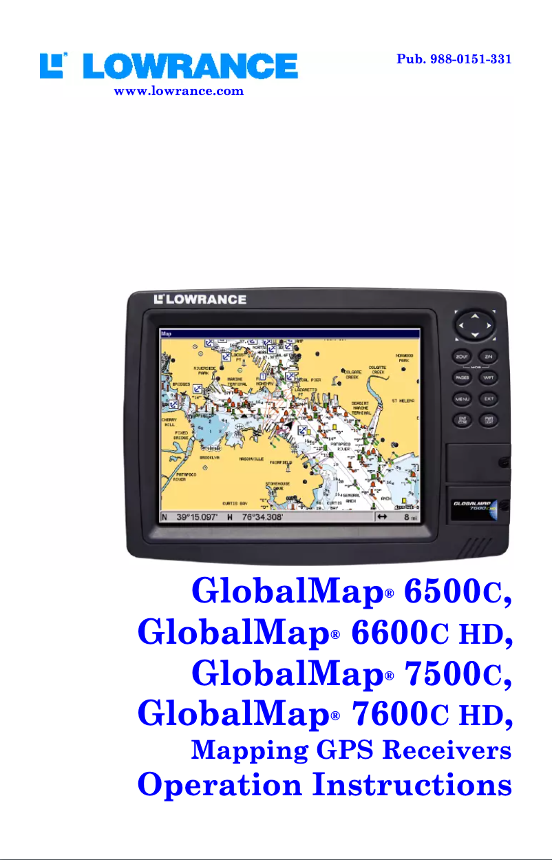 Image de la première page du manuel de l'appareil GlobalMap 6600C HD