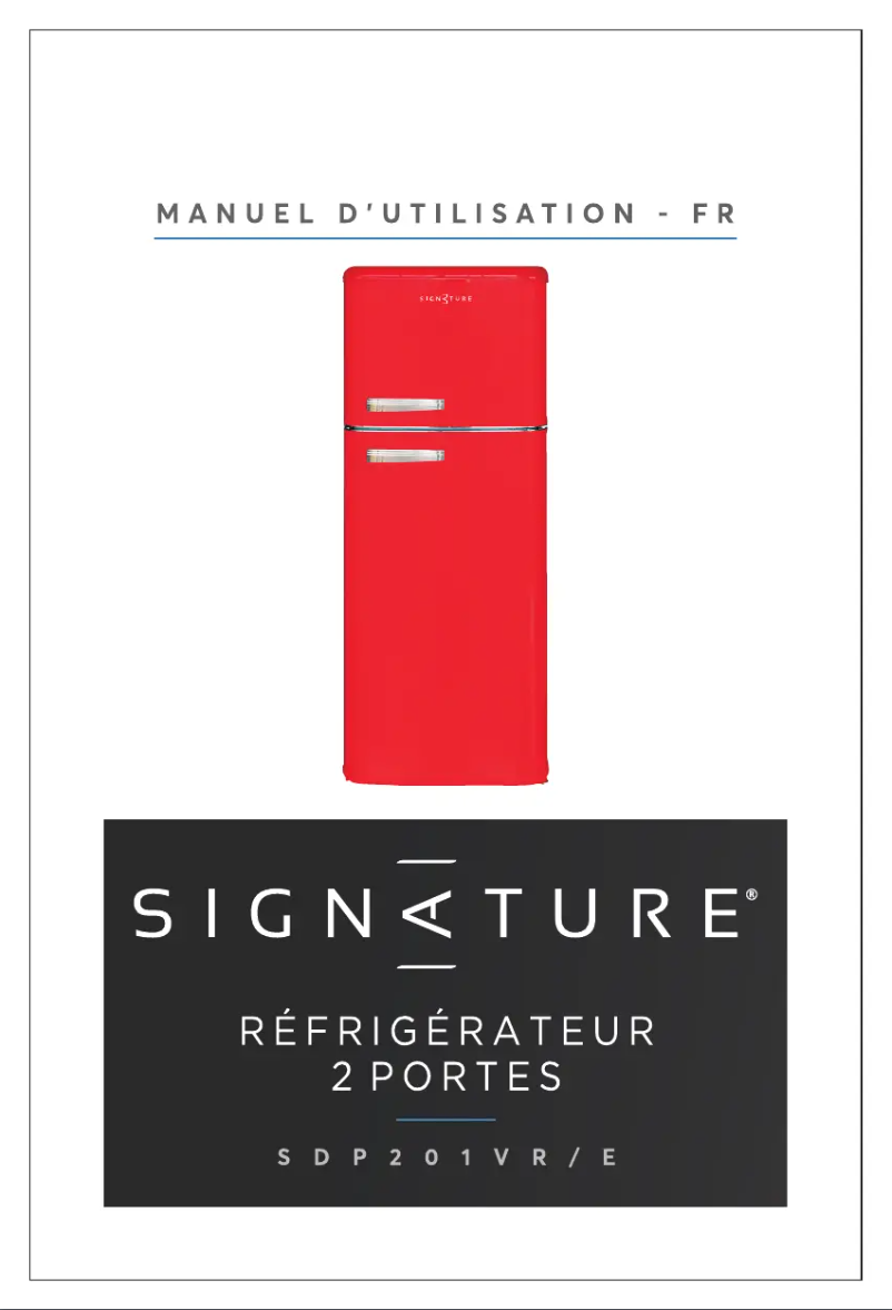 Page n°1 - Manuel utilisateur Signature SDP201VR