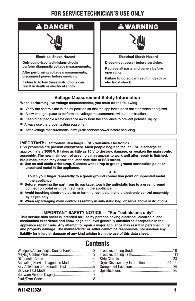 Página 1 del manual Información de garantía Whirlpool WGD5605MW