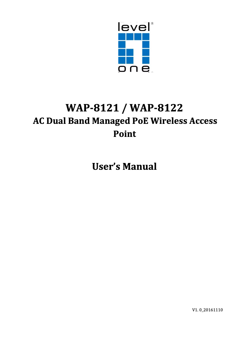 Page n°1 - Manuel utilisateur LevelOne WAP-8122