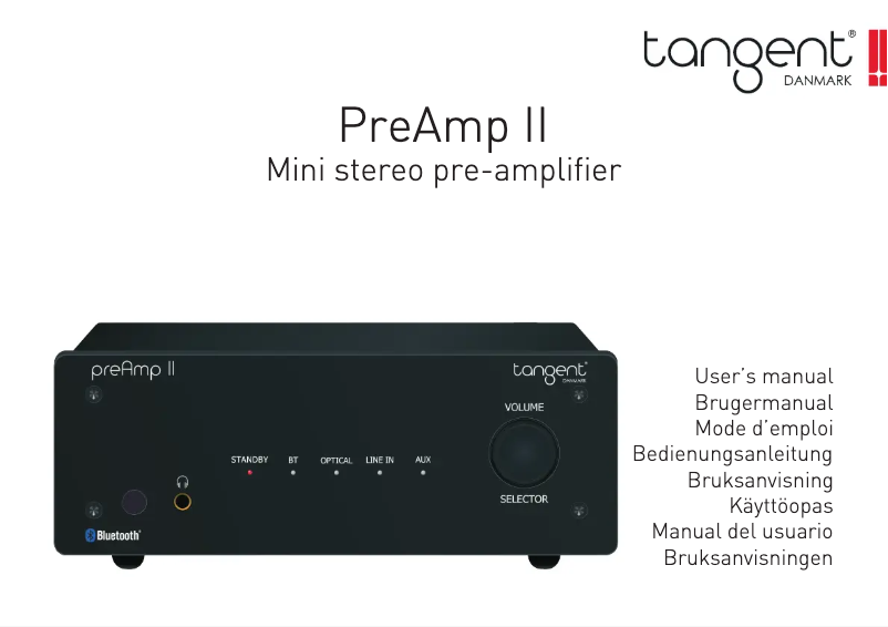 Page 1 de la notice Manuel utilisateur Tangent PreAmp II