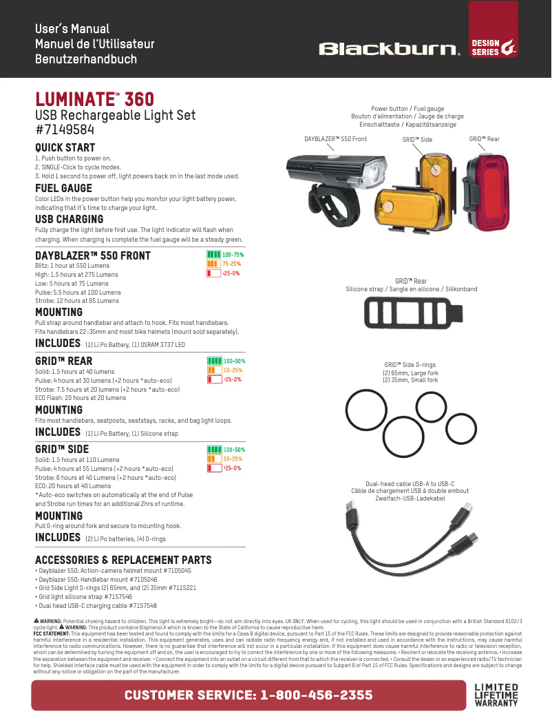 Image de la première page du manuel de l'appareil Luminate 360