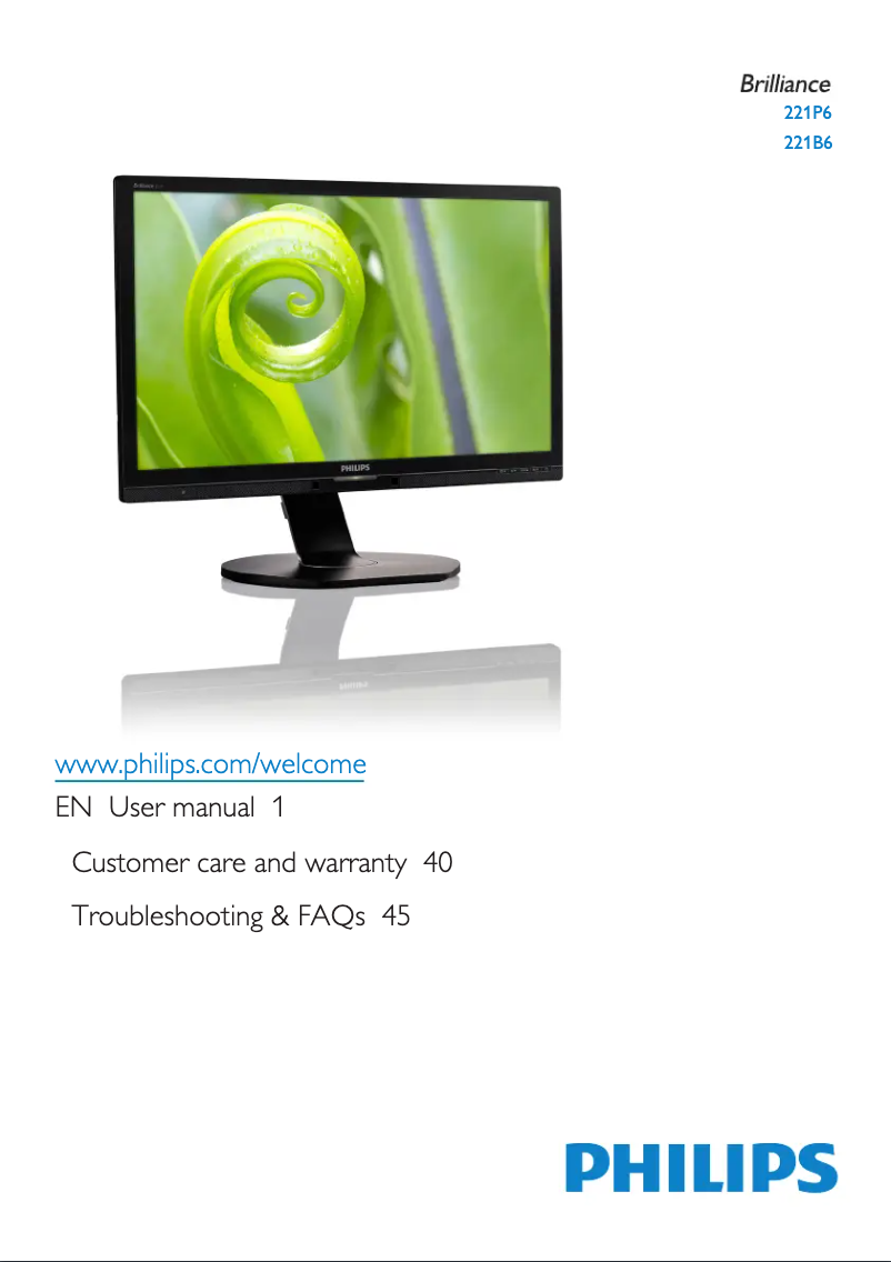Page n°1 - Manuel utilisateur Philips 221B6