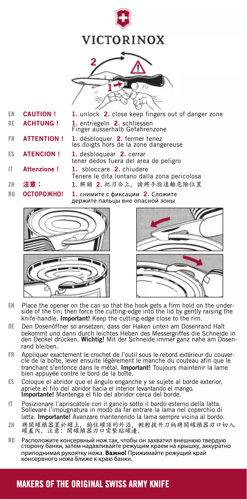 Page 1 de la notice Manuel utilisateur Victorinox Skipper