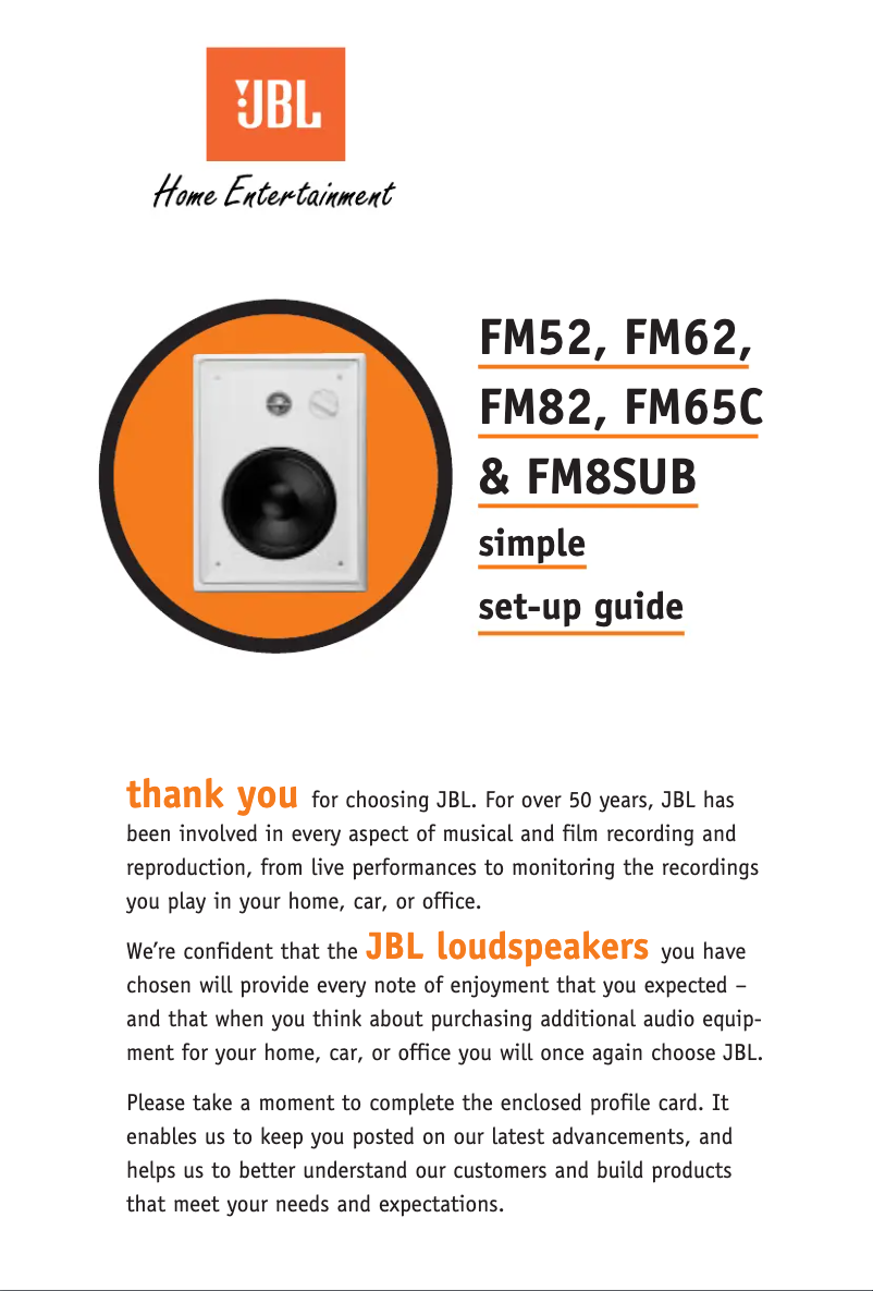 Page n°1 - Manuel utilisateur JBL FM52