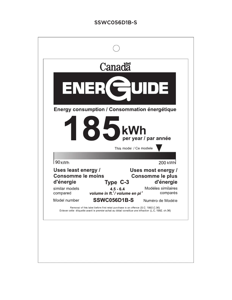 Image de la première page du manuel de l'appareil SSWC056D1B