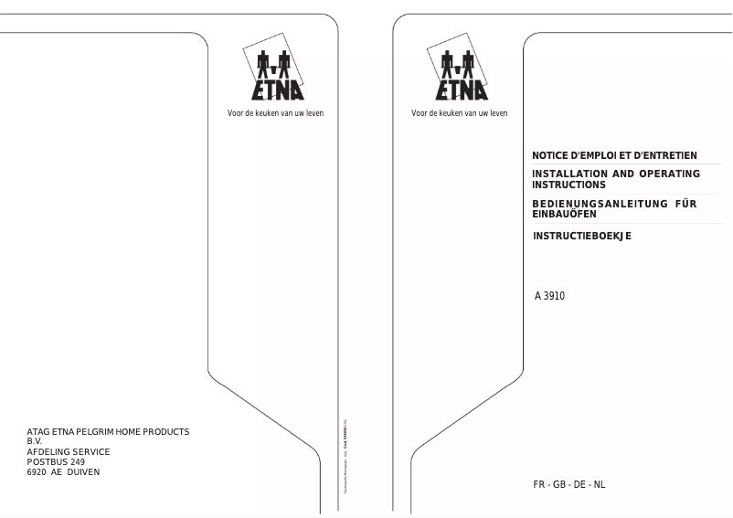 Page 1 de la notice Manuel utilisateur Etna A3910