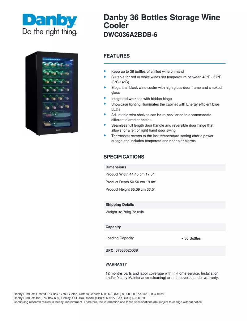 Image de la première page du manuel de l'appareil DWC036A2BDB-6