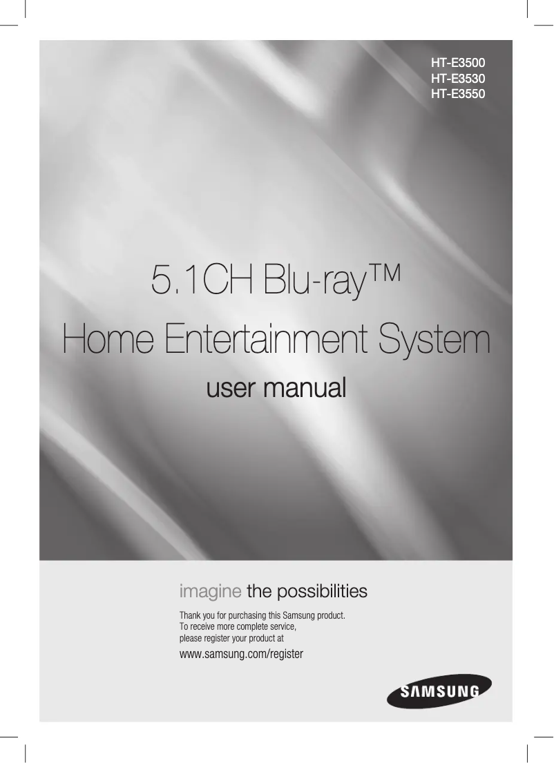 Page n°1 - Manuel utilisateur Samsung HT-E3500