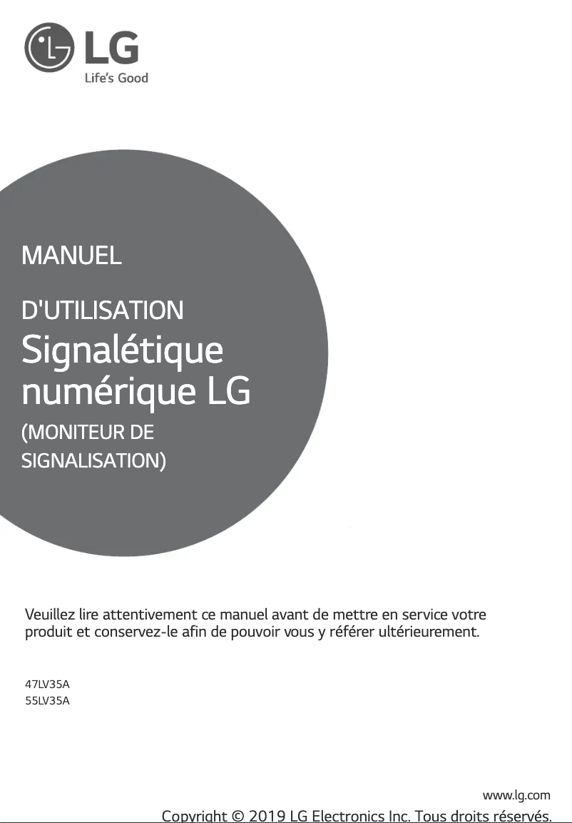 Page n°1 - Manuel utilisateur LG 47LV35A