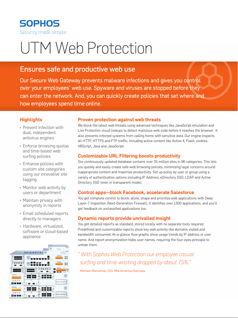Page 1 de la notice Manuel utilisateur Sophos UTM Web Protection