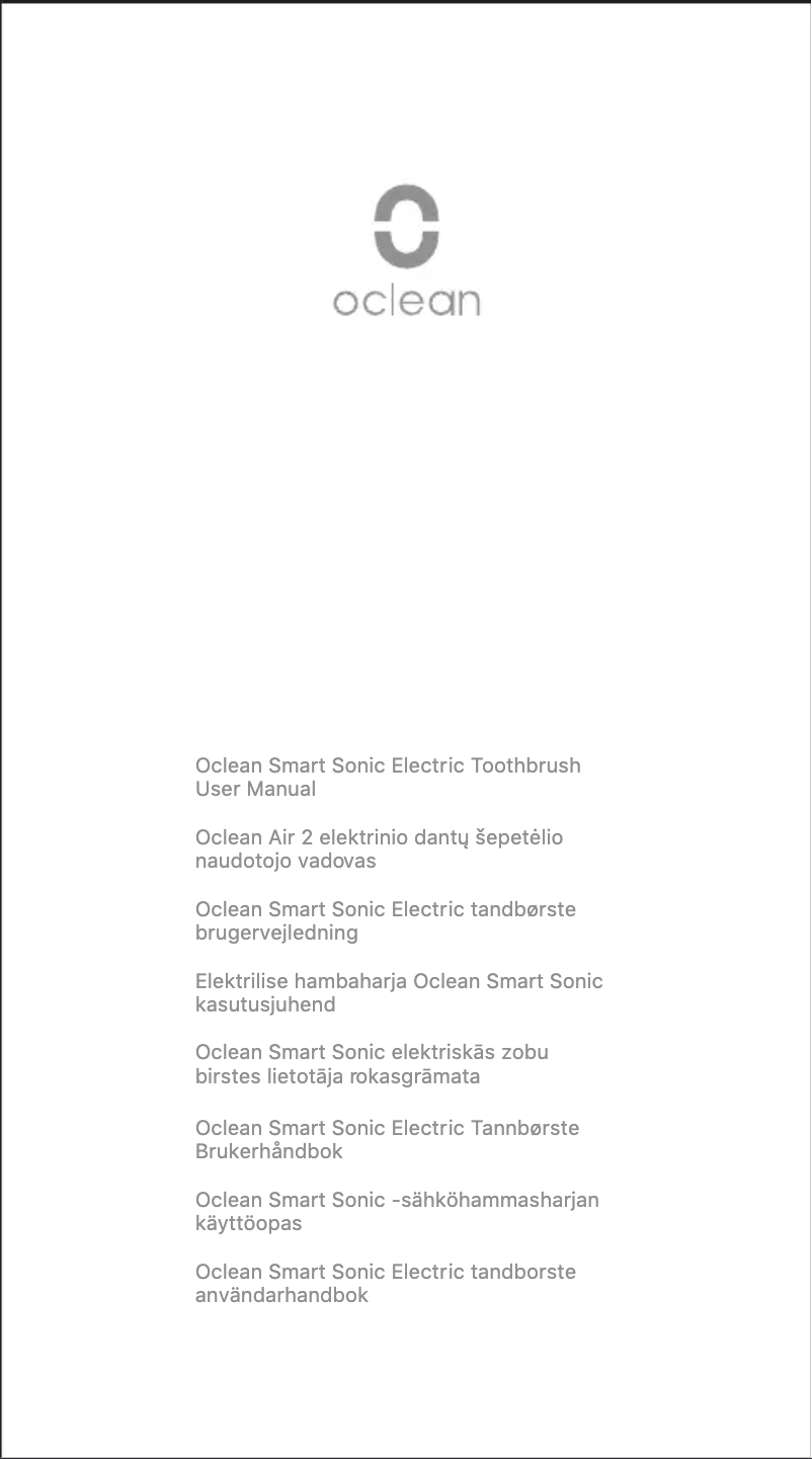 Page 1 de la notice Manuel utilisateur Oclean Air 2