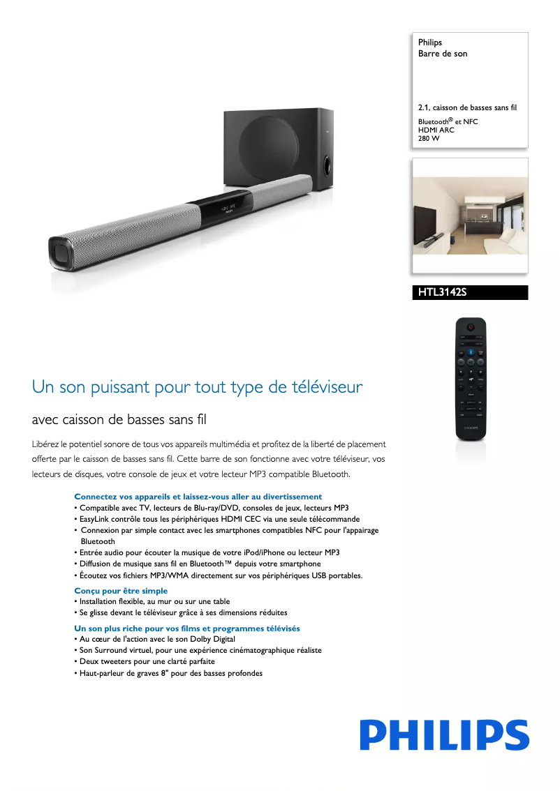 Image de la première page du manuel de l'appareil HTL3142S