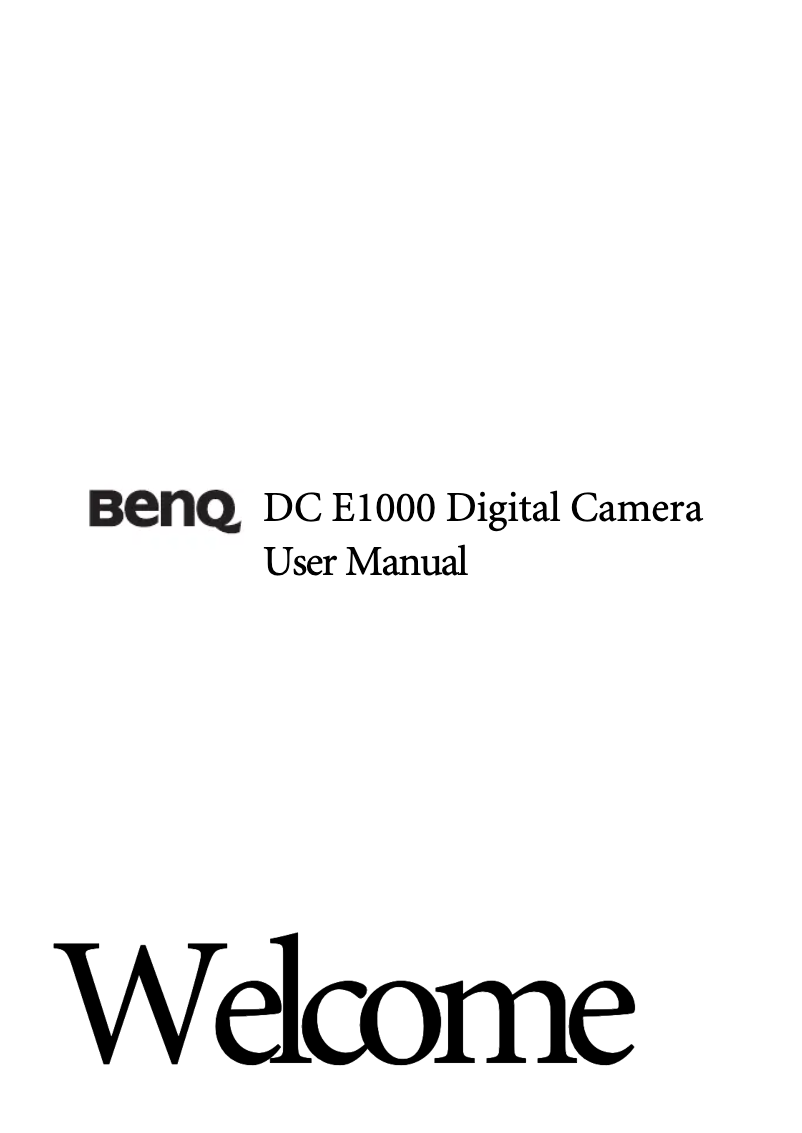 Page n°1 - Manuel utilisateur BenQ DC E1000