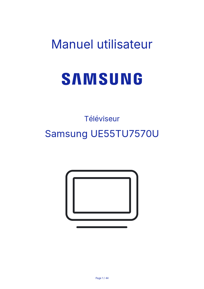 Page n°1 - Manuel utilisateur Samsung UE55TU7570U