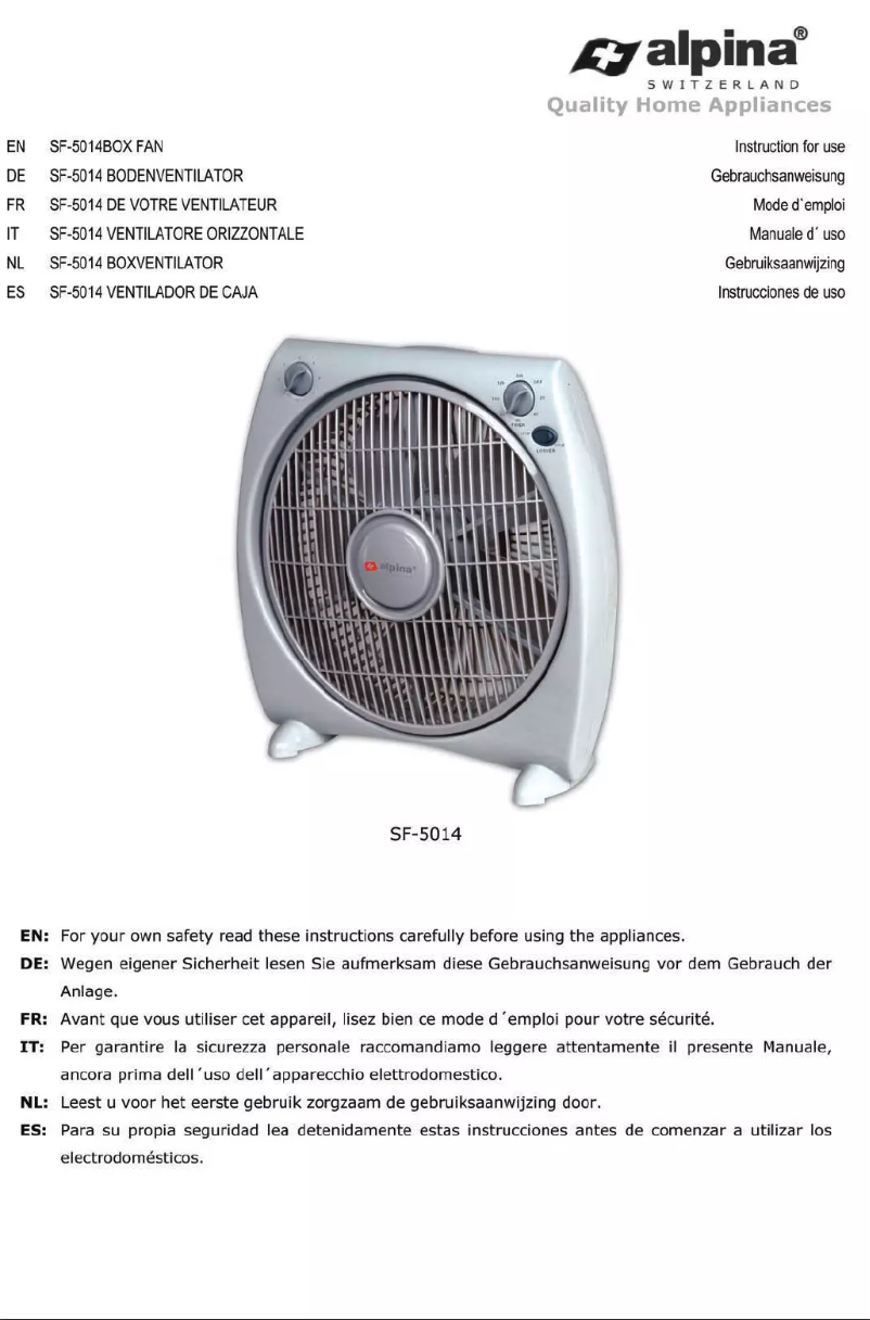 Image de la première page du manuel de l'appareil SF-5014