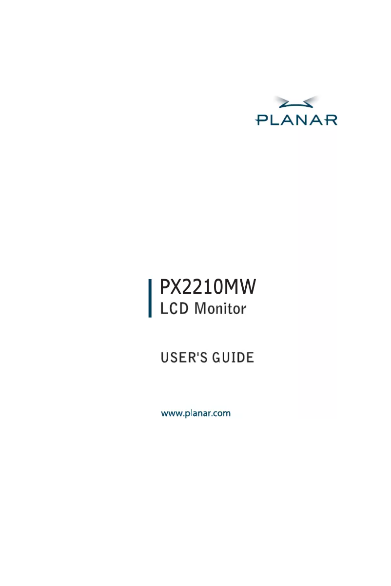 Página 1 del manual Manual de usuario Planar PX2210MW