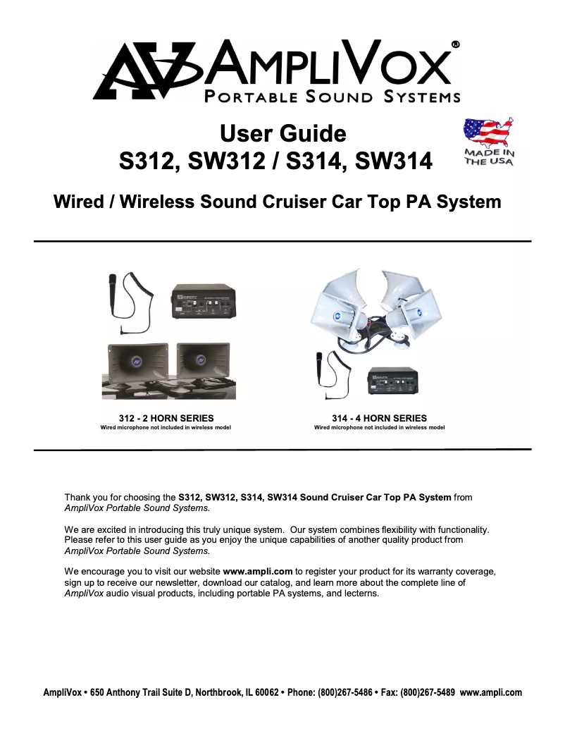 Página 1 del manual Manual de usuario AmpliVox SW312