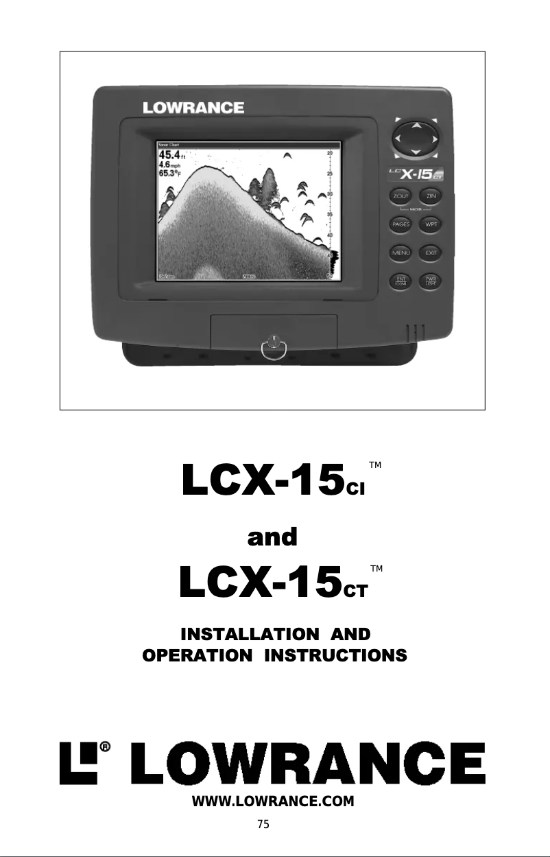 Page 1 de la notice Manuel utilisateur Lowrance LCX-15CI