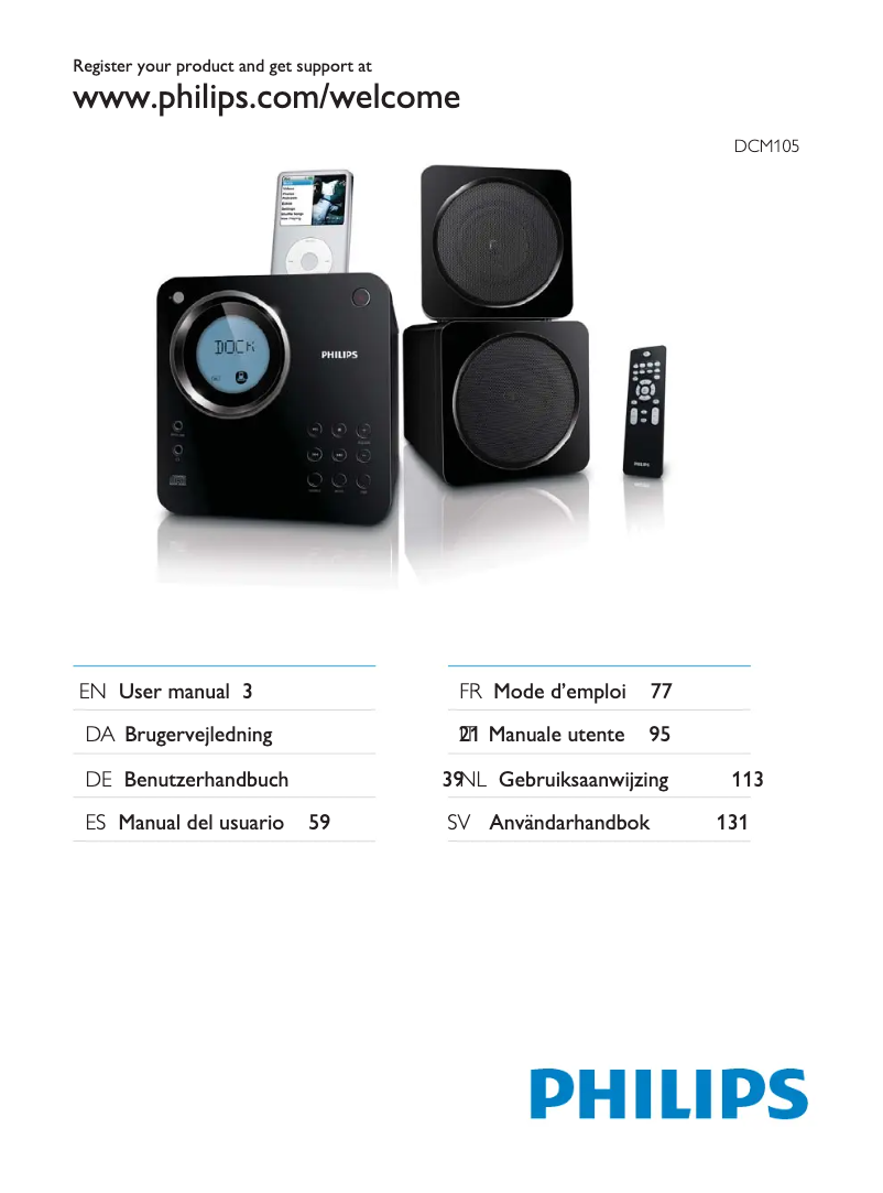 Page 1 de la notice Manuel utilisateur Philips DCM105