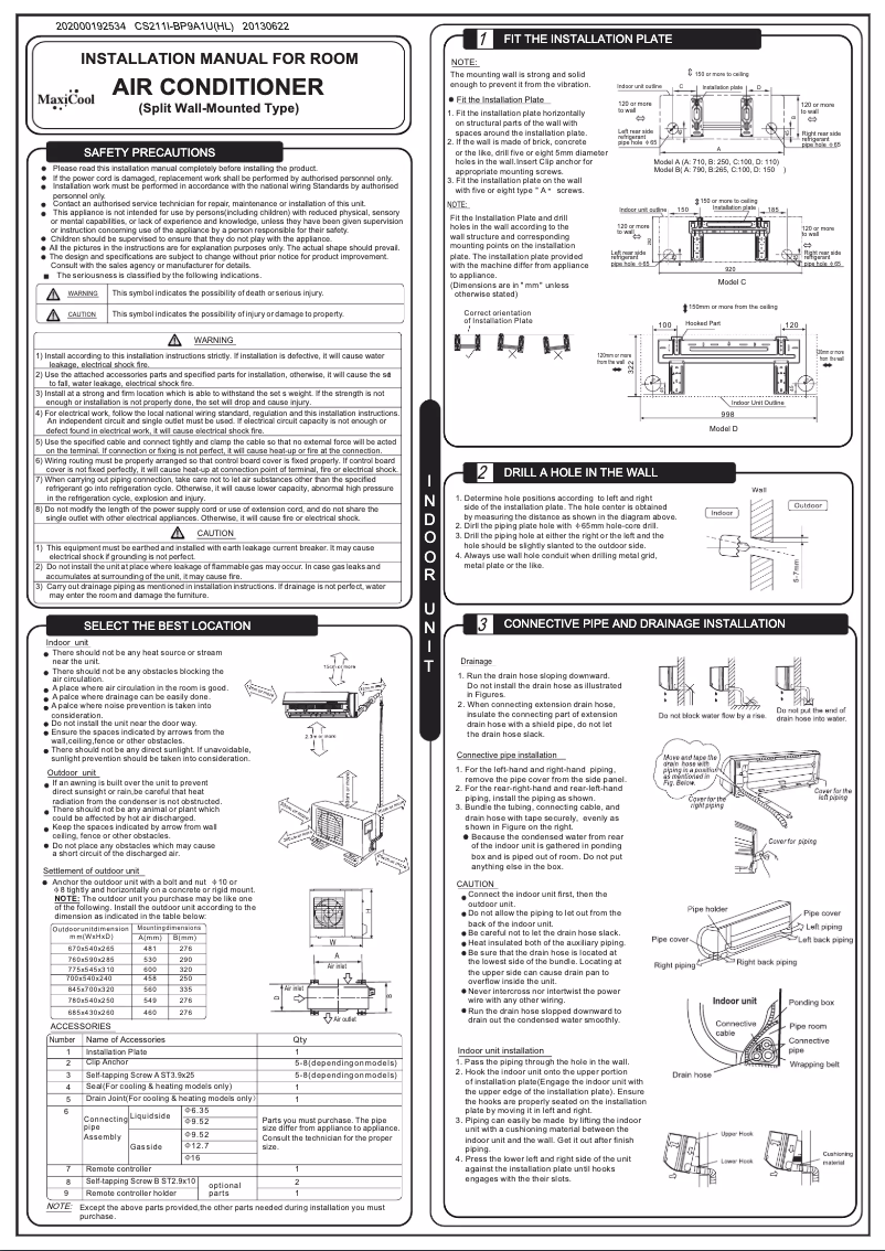 Page n°1 - Manuel utilisateur Maxicool Luna LMD-12HDI