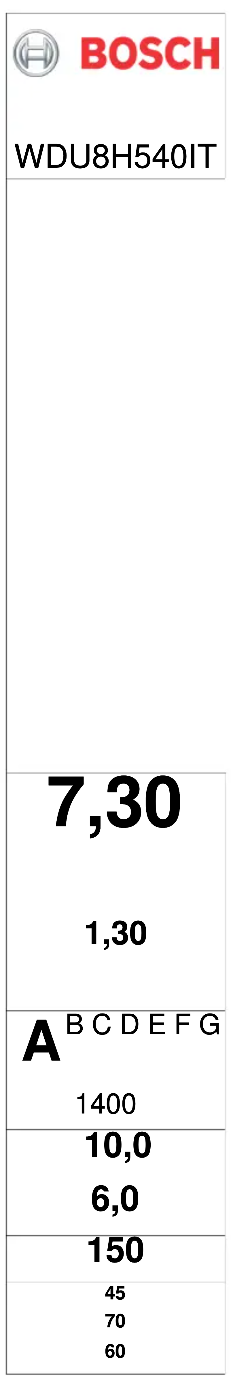 Página 1 del manual Etiqueta energética Bosch WDU8H540IT