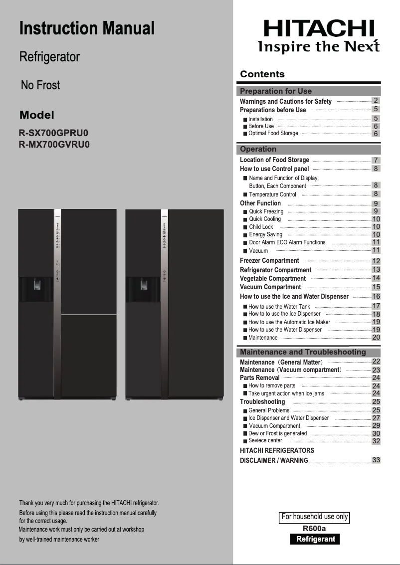 Imagen de la primera página del manual del dispositivo R-MX700GVRU0