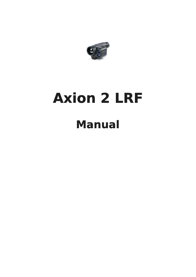 Page n°1 - Manuel utilisateur Pulsar Axion 2 LRF