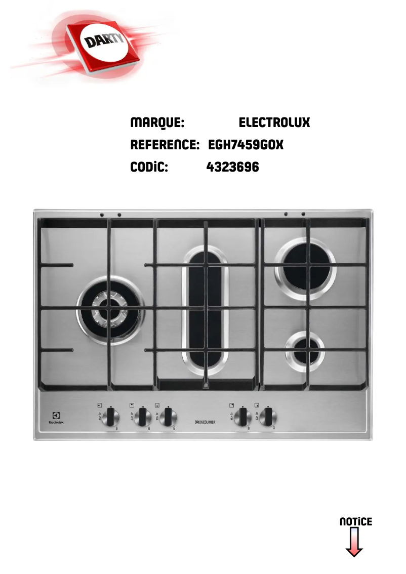 Page n°1 - Manuel utilisateur Electrolux EGH7459GOX
