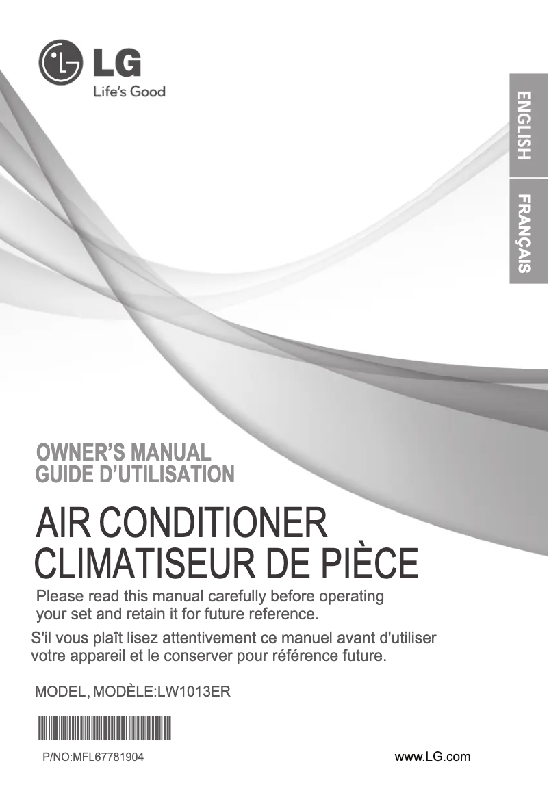 Image de la première page du manuel de l'appareil LW1011ER