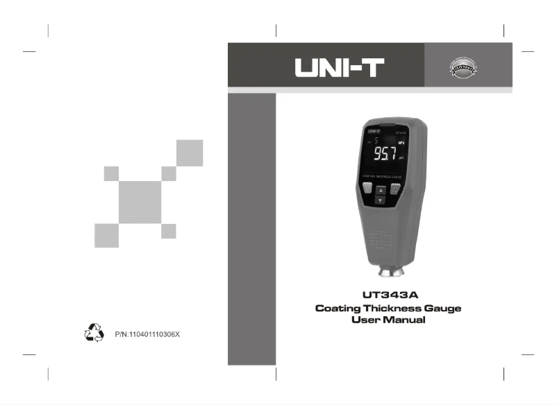 Page n°1 - Manuel utilisateur Uni-T UT343A
