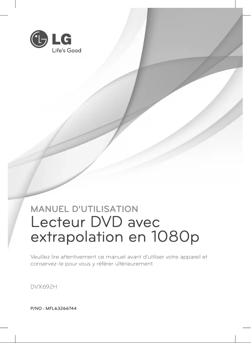 Image de la première page du manuel de l'appareil DVX692H