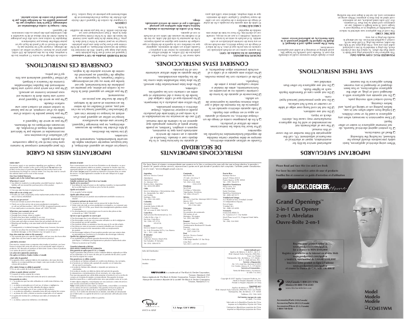Image de la première page du manuel de l'appareil CO451WM