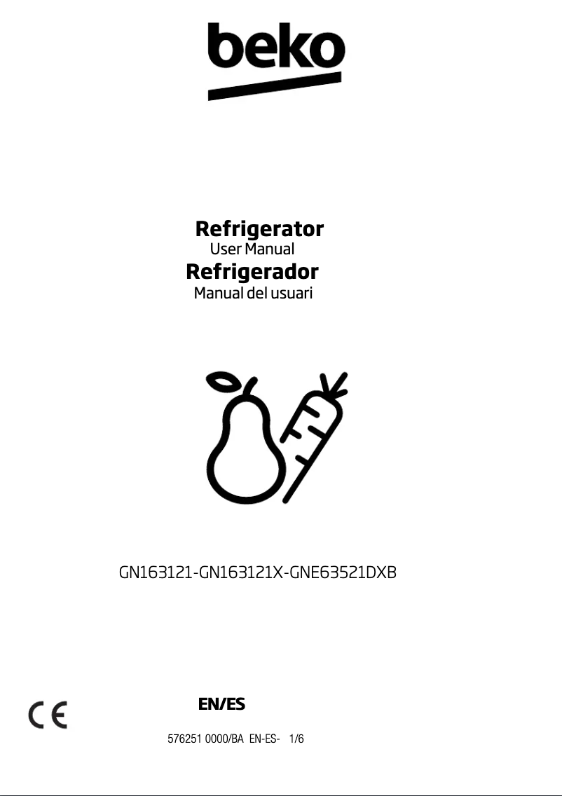 Page n°1 - Manuel utilisateur Beko GNE63521DXB