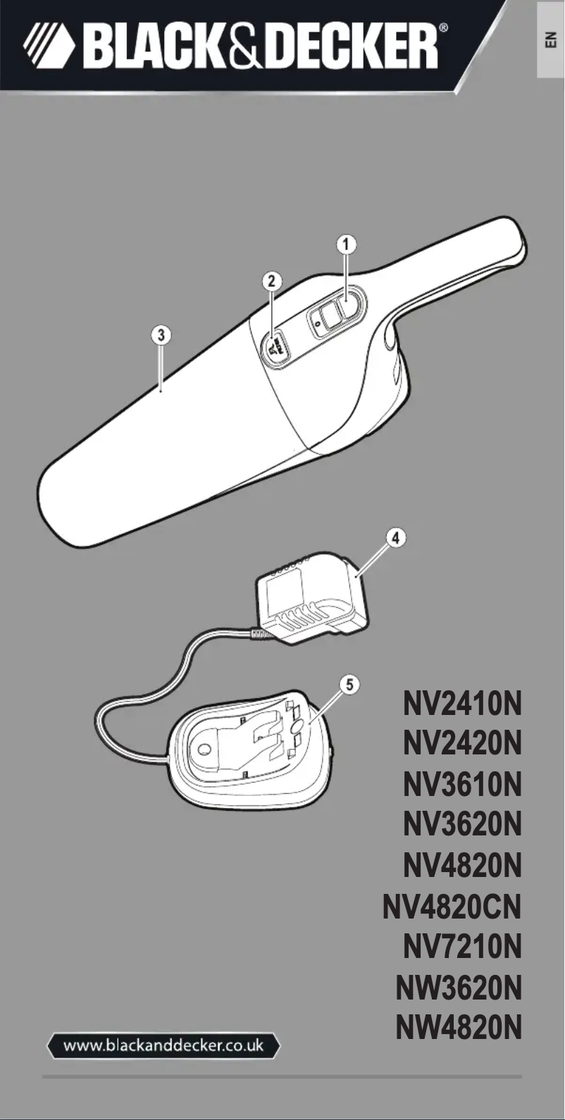 Page n°1 - Manuel utilisateur Black & Decker Dustbuster NV4820N