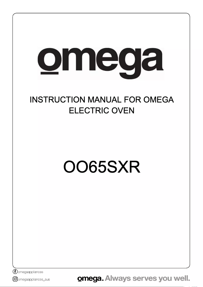 Page 1 de la notice Manuel utilisateur Omega OO65SXR