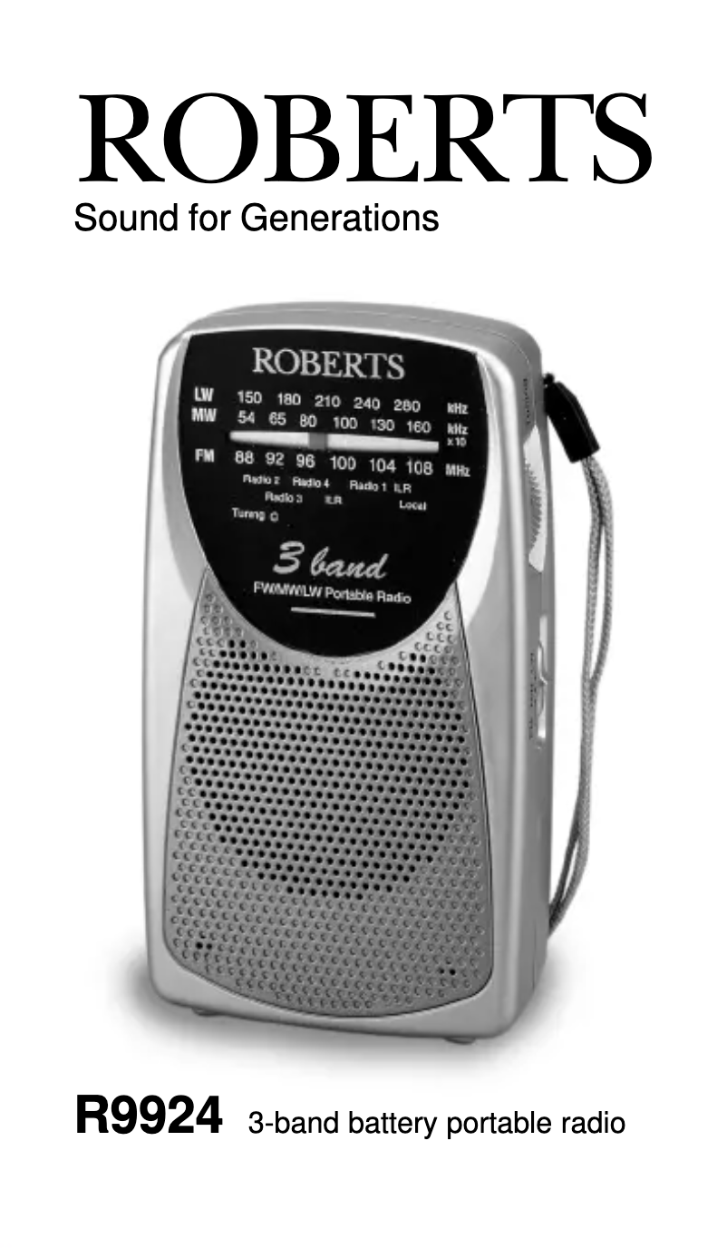Page 1 de la notice Manuel utilisateur Roberts Sports 924