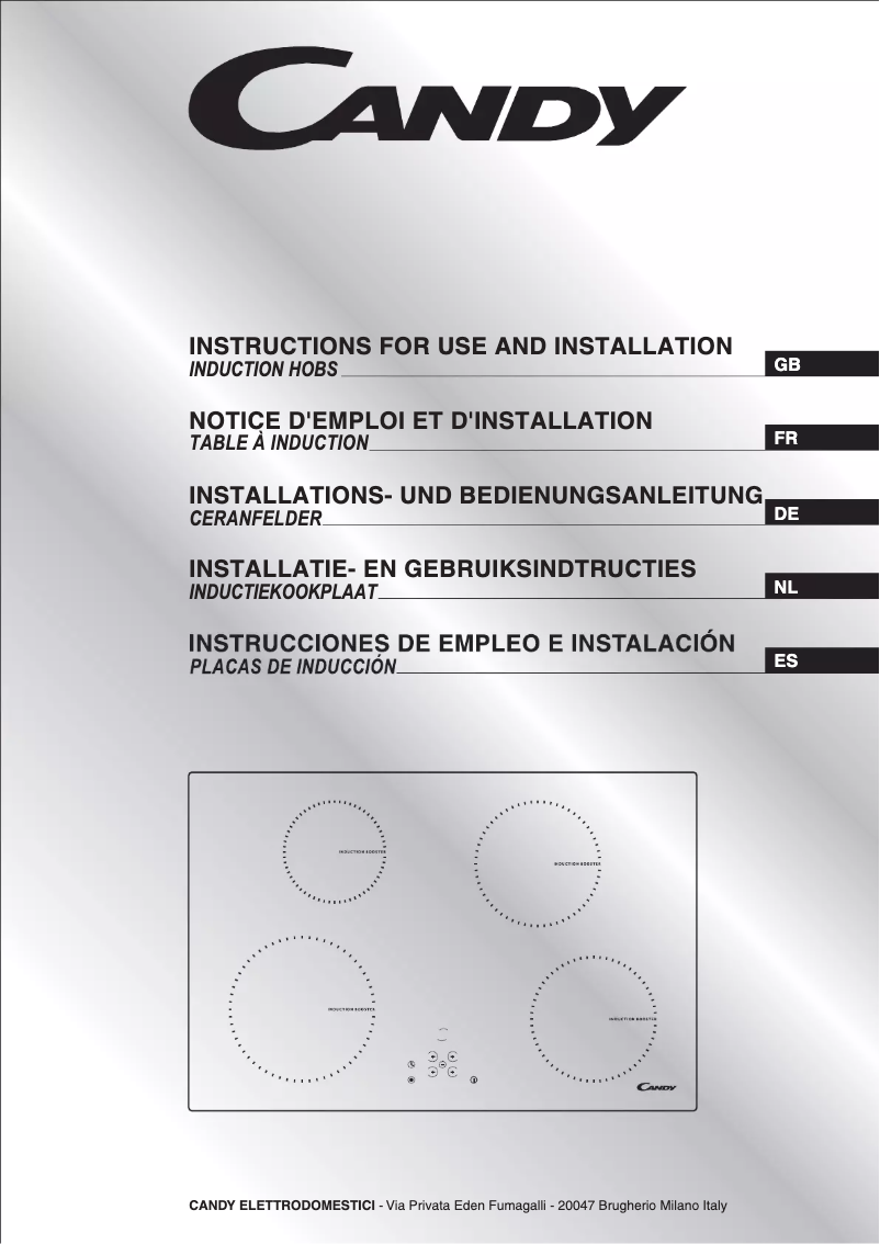 Page n°1 - Manuel utilisateur Candy PVI630N