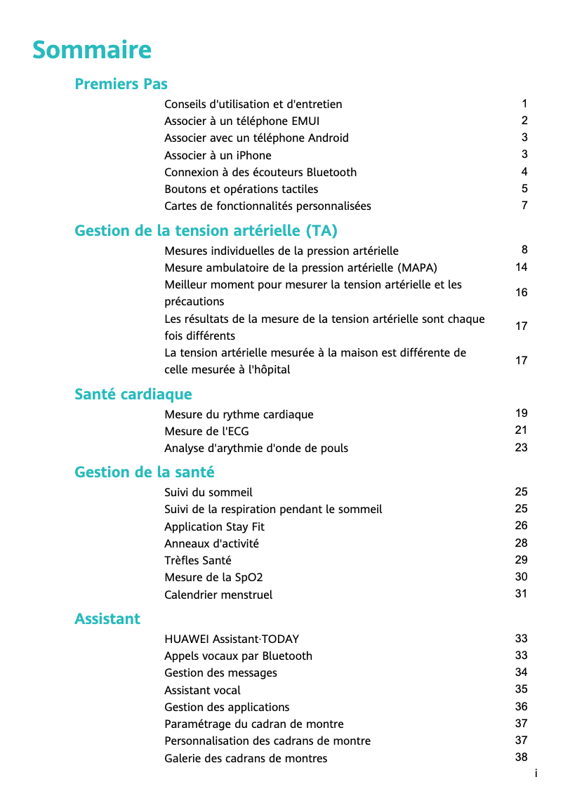 Page 1 de la notice Manuel utilisateur Huawei Watch D2