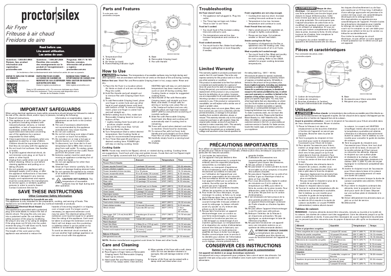 Page n°1 - Manuel utilisateur Proctor Silex 35060