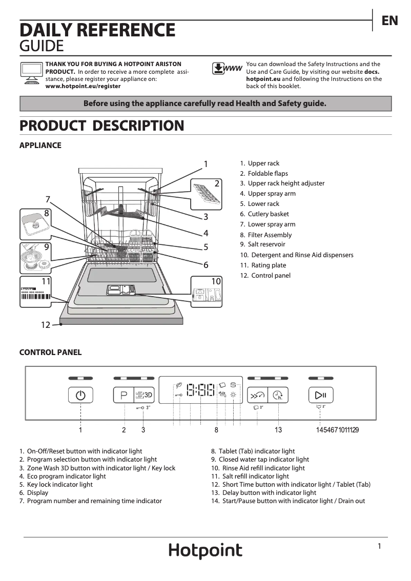 Page n°1 - Manuel utilisateur Hotpoint HFO 3T222 WG X UK