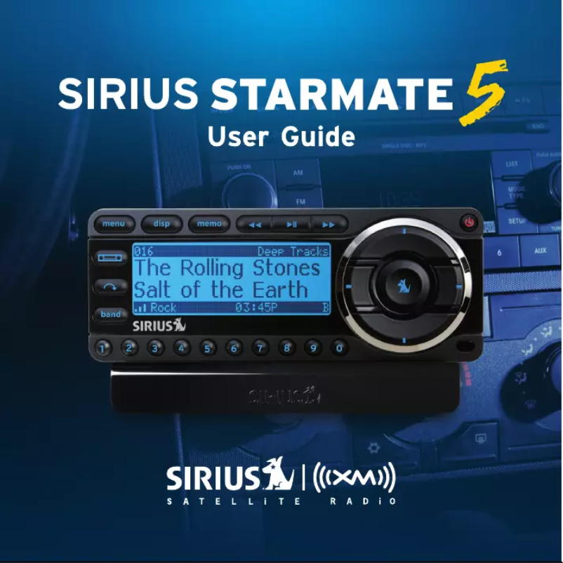 Page 1 de la notice Manuel utilisateur SiriusXM Starmate 5