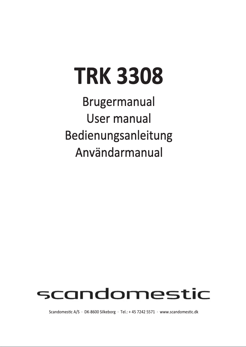 Page n°1 - Manuel utilisateur Scandomestic TRK 3308