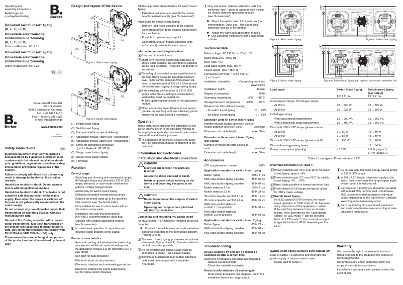 Page 1 de la notice Manuel utilisateur Hager 85122200