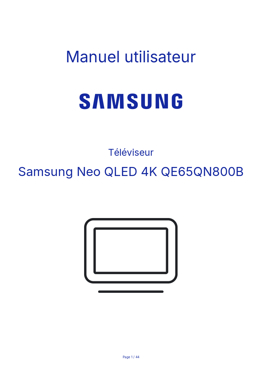 Page n°1 - Manuel utilisateur Samsung Neo QLED 4K QE65QN800B