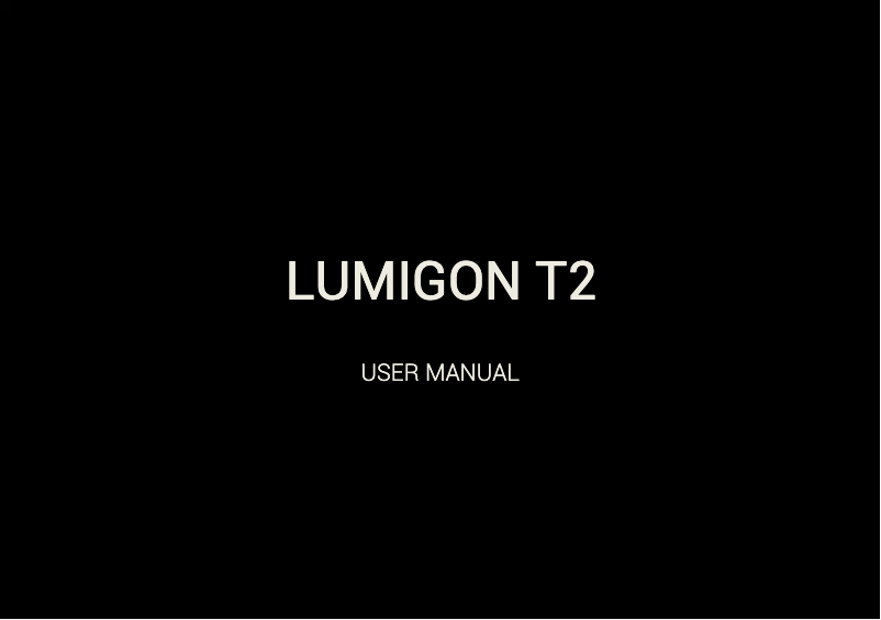 Page n°1 - Manuel utilisateur Lumigon T2